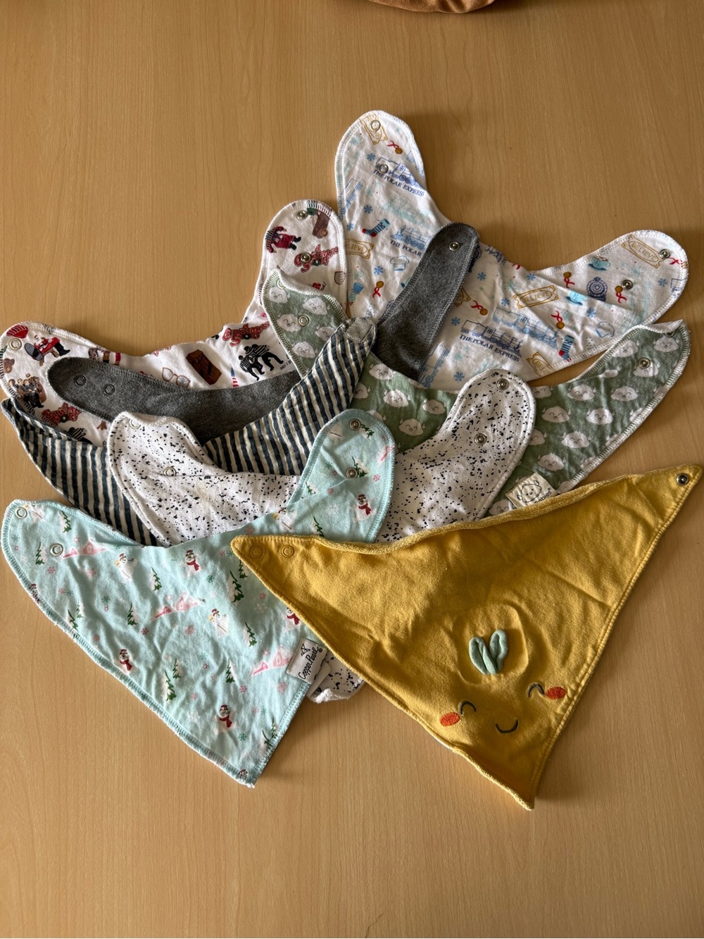 Baby Bandana Bib Set - Yellow, Mint, Gray, White Multi